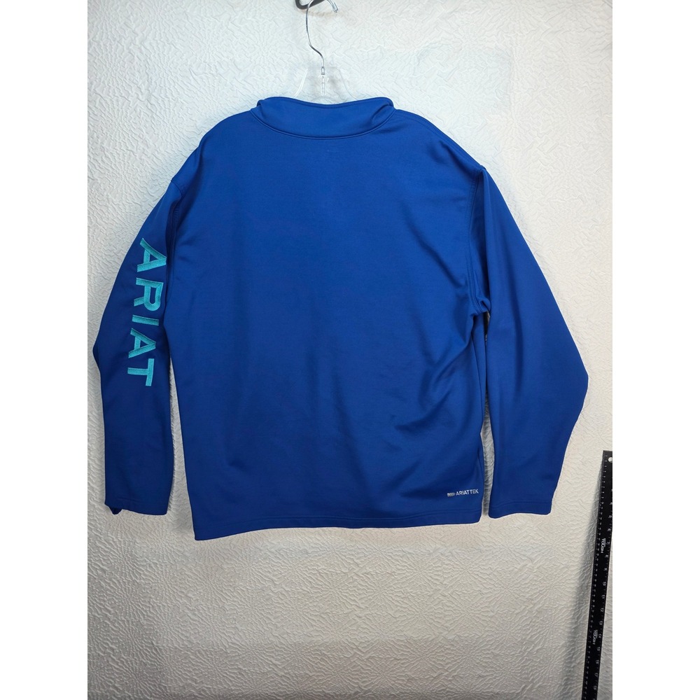 Ariat Pullover Men XL Blue Good AriatTek Cold Series Quarter Zip Fleece‎ Logo - Picture 8 of 8